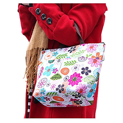 EQLEF® Portable bunte Blumen Muster Lunchbox Bag Lunch Tote gefütterte Tasche tragen - 2