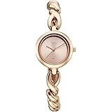 Fastrack Vyb Siren Quartz Analog Blush Dial Rose Gold Stainless Steel Strap Watch for Women - FV60099WM01W: 