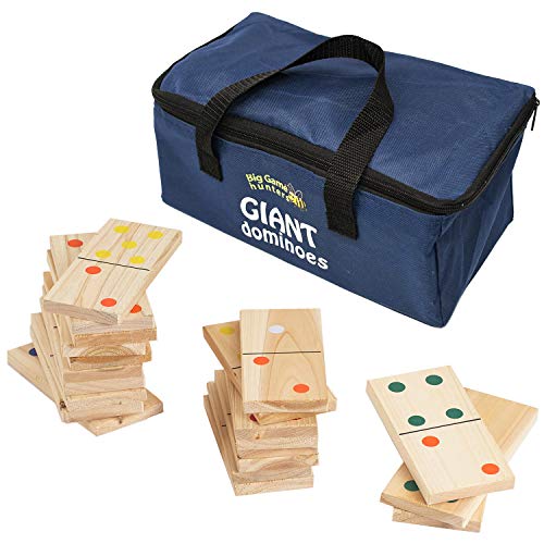 Garden Games Dominos Géants en Bois Dans un Sac de Rangement