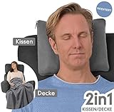 travelstar: patentiertes 2in1 Reise-Kissen (umwandelbar zur Decke), viele Farben (TS-B-1002) | 2 in 1 | Reisedecke | Decke | Kuscheldecke | Nackenstütze | Reisekissen | Kissen | für Frauen & Männer