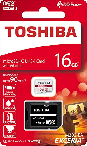 Toshiba Exceria M302 - Tarjeta de memoria  MicroSDHC  16 GB  UHS-I  Class 10   color blanco