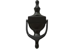 UAP Aldaba de puerta – Urna victoriana de 6 pulgadas para muebles de puerta clásicos elegantes con fijaciones universales, incluyendo autoadhesivo (negro)