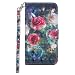Produktbild LeviDo Samsung Galaxy J8 2018 Hülle PU Leder Muster Brieftasche Flip Cover Wallet Silikon Schutzhülle Ledertasche Laser Handyhülle Klapphülle mit Standfunktion Samsung J8 2018, Rose