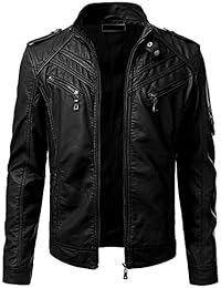 Men's Faux Leather Biker Outerwear Jacket