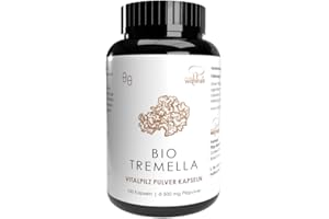 ‎PILZE WOHLRAB Pilze Wohlrab | Bio Tremella Pulver Kapseln | 100 Kapseln | 500 mg Vitalpilze Pulver je Kapsel | 1 Dose | Höchste Bio-Qualität | Vitalpilze Kapseln