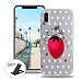 Produktbild OuDu iPhone X Hülle Flexible Weiche Etui Transparente Silikon Schale Bling Crystal klar Hülle Soft Silicone Case Cover Anti-Kratz Anti-stoß Etui Ultra Dünne Schutzhülle für iPhone X 5.8" - Erdbeere