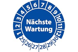 ‎FAST-LABEL Prüfplakette Nächste Wartung, Vinylfolie, selbstklebend, Prüfaufkleber, Prüfetikett, Plakette (25 mm Ø, Blau, 250)