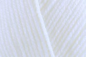 KHASO James C Brett Baby Aran 100% Acrylic Baby Garments Knitting Yarn for Crochecting Crafts Bankets Wool - 100g Ball - White (BA4) - Single (1 Ball)