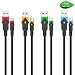 Produktbild Micro USB Kabel [4-Stück, 2m] Foxsun 2,4A USB Ladekabel geflochtenes Samsung Ladekabel - High Speed Sync und Ladekabel für Android Handys, Samsung Galaxy, HTC, Huawei, Sony, Nexus, Nokia, Kindle und mehr (Rot, Orange, Grün, Blau)
