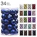 Produktbild Junjie 34PC 40mm Weihnachten Weihnachtsbaum Kugel Spielerei Hängende Home Party Ornament Weihnachtsbaum Flitter Ball Onaments Bruchsicher Weihnachten Hängen Dekorationen Mittelstücke\n