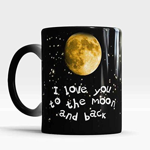I Love You to the Moon and Back mug, Color Changing Coffee Tea Mug, Sweet love mug, Gift for girlfriend, Gift for boyfriend, Romantic gift