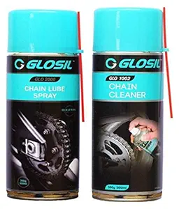 Glosil INTERNATIONAL Chain Lube, Chain Cleaner Spray Combo for Bikes (500 + 500 ml)