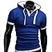 Produktbild Herren Bluse,feiXIANG Herren Hooded Freizeit Kurzarm T-shirt (XL, Blau)