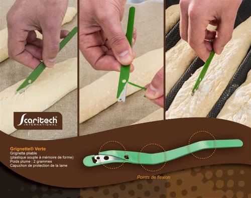 Die Grüne Teigritzmesser ist das Werkzeug der Bäcker. Die Klinge ist im rostfrei Edelstahl. - 2