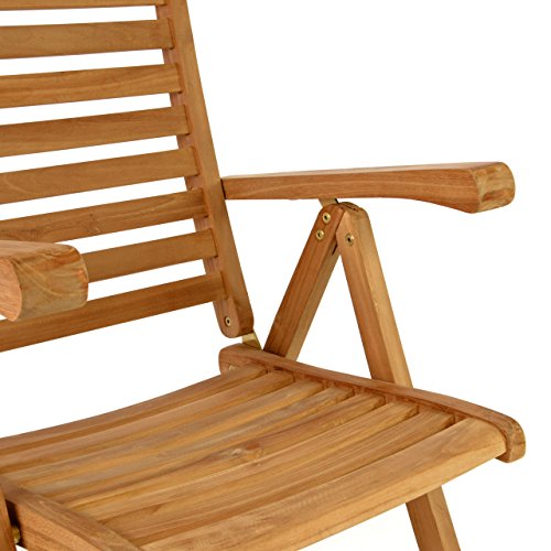 DIVERO Stuhl Teak Holz klappbar massiv Gartenstuhl Teakstuhl Holzstuhl behandelt - 3