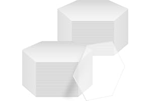 TWIRUSH 50 Pieces Clear Acrylic Sheets, 4 Inch Hexagon Acrylic Sheets, 0.1cm Thick Hexagon Transparent Acrylic Panel Sheets Signs for Picture Frame Painting DIY Projects