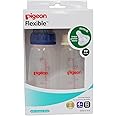 Pigeon Peristaltic Nursing Bottle Twin Pack (Blue/White) - 200 ml