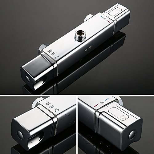 Homelody Duschsystem mit Thermostat Duscharmatur Regendusche Duschstange Brausethermostat-Duschset Duschkopf Rainshower Duschpaneel Dusche - 4