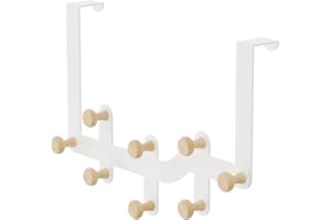 Yumyolk Perchero para Puerta 8 Ganchos - Colgador para Puerta Blanco - Perchero Puerta Dormitorio - Perchero Puerta Baño - Colgador puerta para Cocina, Dormitorio, Gabinete, Cajón, etc