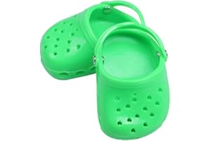 Aeromdale Doll Shoes - Candy Color Love Hole Slippers Sandals for 18 Inch Dolls - Green - 1 Pair