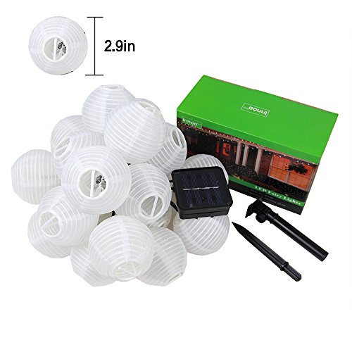 InnooTech 20er LED Solar Lichterkette Lampions Garten Außen Innen 3,3 Meter Warmweiß, Solar Beleuchtung für Party, Weihnachten, Outdoor, Fest Deko usw. - 7
