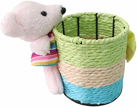 JAROWN Creative Pencil Holder with Cute Plush Animal Character Design (Pink Bear)