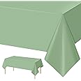 Sage Green Table Cloth Table Cover,54x108 Inch Sage Green Party Tablecloth Tablecover,Sage Plastic Waterproof Table Cloth Party Table Decorations for Kids Birthday Wedding Baby Shower Party Supplies