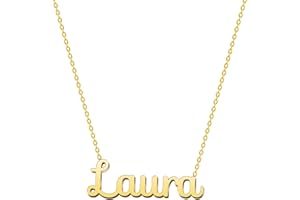 cotigo Collar Nombre Acero-Incluye Tarjeta con Significado Hermoso-Colgante Nombre Plateado o Dorado-Regalos Personalizados para Mujer-Cumpleaño-Navidad-Día de madre-San valentín