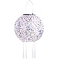 Solar LED Lampion Party Garten Laterne,20cm Rund Ballform Lampenschirm Papierlaterner mit 4 Quaste,IP55 Wasserdicht…