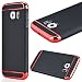 Produktbild GrandEver Samsung Galaxy S6 Weiche Silikon Hülle Durchsichtige Rückschale TPU Bumper Transparent Schutzhülle Klar Handytasche mit Muster Anti-Kratzer Stoßdämpfung Ultra Slim Rückseite Silicon Backcover Soft Case Protective Cover Ultradünnen Premium Handyhülle - Rot und Schwarz