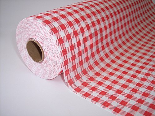 Papiertischdecke Rolle Biertisch stoffähnlich rot weiß kariert 20 m x 1 m - Design LANDHAUS