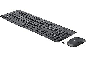 Logitech Combinazione di tastiera e mouse wireless silenziosi MK295 con SilentTouch, tracciamento ottico, tecnologia wireless senza ritardi, 90% di rumore in meno, QWERTY spagnolo, nero