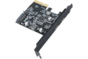 YABOANG Scheda PCIe 2 porte 10Gbps USB-C,Scheda adattatore USB 3.2 Gen 2 PCI-Express 4X a Tipo C,Compatibile con WIN10/8/7/Mac OS 10.14 - Chip di controllo principale ASM3142