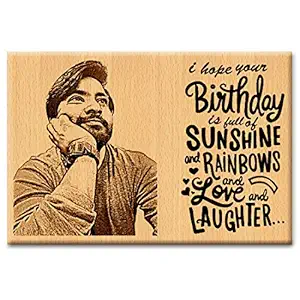 Incredible Gifts India Personalized Wooden Happy Birthday Frame For Him and Her (6 X 4 Inch, Brown)