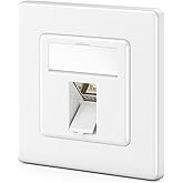 deleyCON CAT7 network socket 1 Port 10 Gigabit Recessed, 1 pc. - White | Ethernet LAN Connector, Patch Connector, Shielded Da