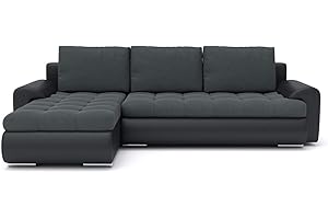 SOFINI Tokio VI - Ecksofa mit Schlaffunktion und Bettkasten B:234cm, T:160cm, H:85cm, Wohnlandschaft mit Bettkasten! (Cas 574+ Soft 11 Links)