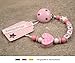 Produktbild Baby SCHNULLERKETTE mit NAMEN | Schnullerhalter mit Wunschnamen - Mädchen Motiv Herz Ornament in rosa