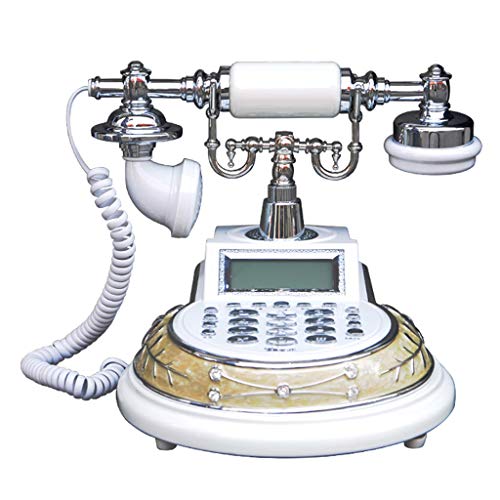 Preisvergleich Produktbild SMBYLL Europäisches Telefon des keramischen Telefonanrufers Identifikation des Haupttelefons, weiß Festes Telefon