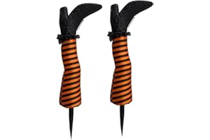 UOTORY Halloween Witch Legs,Stakes Decorations Wicked Witch Legs Halloween Yard Stakes,Party Porch Wicked Hanging House Foot Outdoor Decorations (Orange)