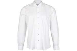 Almsach Herren Stehkragenhemd Slim-Fit weiß 'Emil', weiß, S