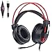 Produktbild Gaming Headset Stereo Virtual 7.1 Surround Sound mit Mikrofon LED Licht für iMac Laptop PC Desktop Computer Jungen Mädchen Kopfhörer (Schwarz + Rot)