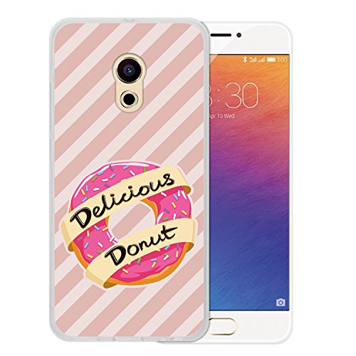 WoowCase Funda Meizu Pro 6   Meizu Pro 6   Funda Silicona Gel Flexible Comida Delicious Donut  Carcasa Case TPU Silicona - Transparente