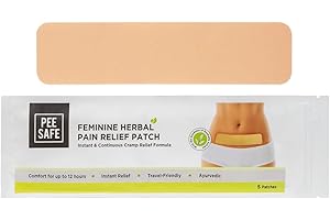 PEESAFE Feminine Herbal Pain Relief Patches (5 Patches) | Instant & Continuous Pain Relief | Period Cramp Relief | Period Pain Relief | Menstrual Pain Relief | Endometriosis Pain Relief | Period Patch