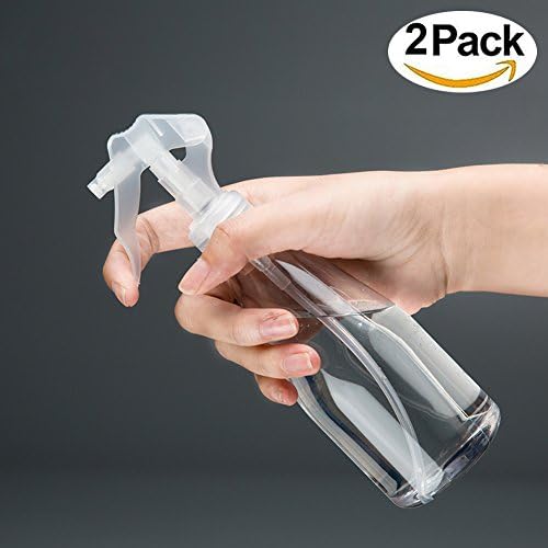 LeRan 2PCS Fine Mist Spray Bottle Manually Misting Plants and Flowers Trigger Portable Plastic Water Sprayers for Essential Oils, Cleaning Products, Pet Care, Hair Care