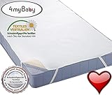 4myBaby BESONDERE TECHNIK Matratzenschutz Wasserdicht Matratzenschoner Wasserdichte Betteinlage MOLTON (100% Baumwolle) 60x120 cm bis 220x200 cm - 13 Größen