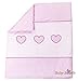 Quilt with Embroidered Heart / Duvet Filling Suitable for Crib / Pram - PINK