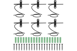 Roundsky de 6 estantes de Vino montados en la Pared – Rojo Vino Botella Titular de exhibición con Tornillos, Estante de Metal Vino Organizador