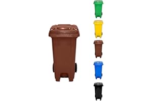 Jardin202 - Cubo de Basura 120 Litros con Pedal y Ruedas | Contenedor de Basura Robusto con PEDAL | 120 L (Marrón)