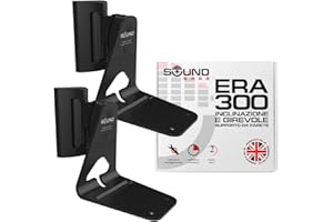 SOUND BASS ERA300 - Staffa per Montaggio a Parete, Inclinabile e Girevole, Colore Nero, Singola (1 Pezzo), Compatibile con Sonos ERA 300, Installazione Semplice, Include Kit di Montaggio (Nero, Doppio)