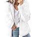 Produktbild CLOOM Fleecejacke Damen Mantel Revers Wollmantel Winterjacke Sweatjacke Softshell Jacke Damen Cardigan Windbreaker Sweatshirt Dick Warm Jacket Damen Pullover Bluse Outwear Teddyjacke (S, Weiß)